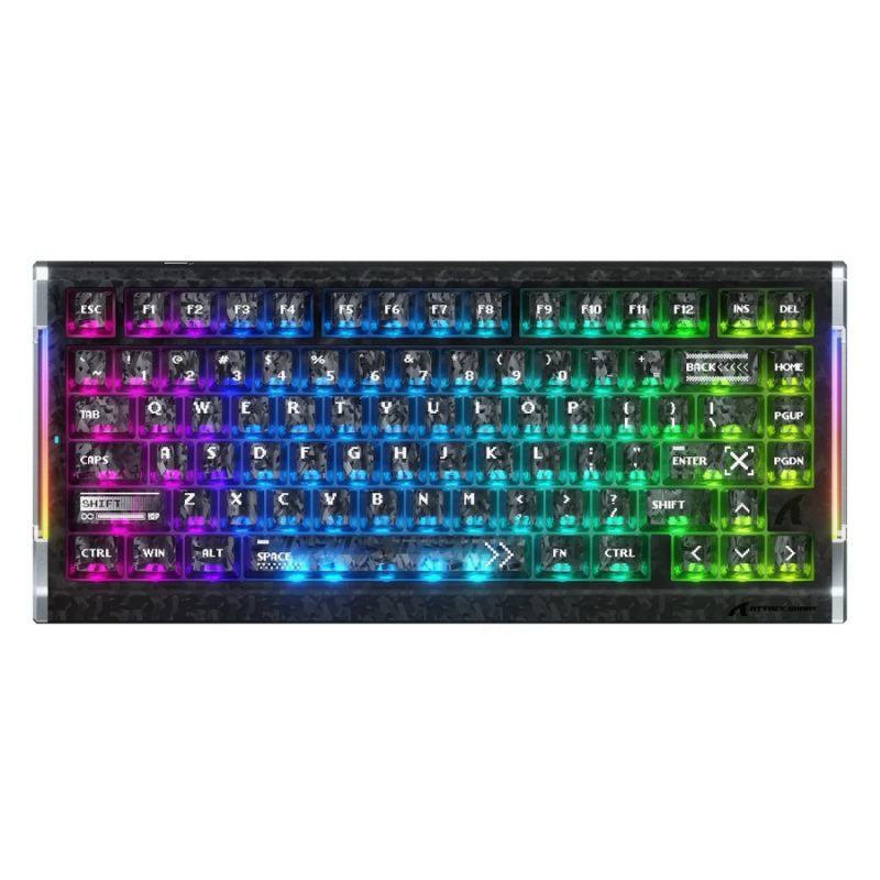 Attack Shark R86 HE aduce comutatoare magnetice la o placă de 75% 1 Tastatură pentru jocuri Attack Shark R86 HE 75% magnetică cu carcasă superioară din fibră de carbon și iluminare RGB