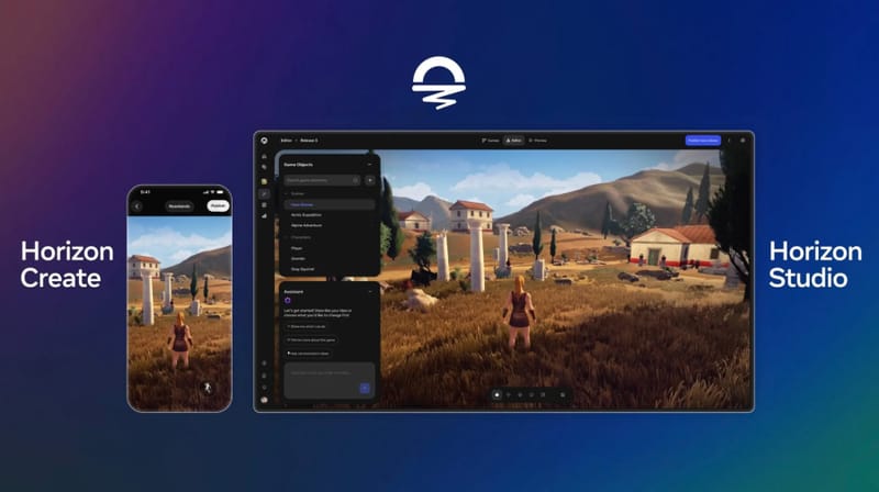 Horizon Create de la Meta transformă mesajele text în jocuri jucabile 1 Interfața aplicației Meta Horizon Creați care arată un mesaj text care creează un joc 3D care poate fi jucat