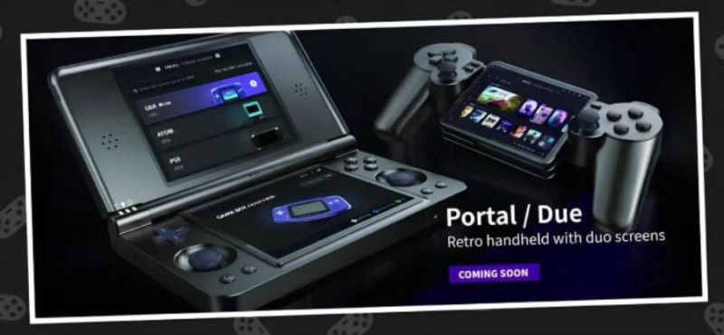 Handheld Yoniq Portal ascunde un ecran în interiorul unui pad PS2 1 Portable Yoniq Portal în formă de controler PS2 DualShock cu ecran încorporat în corp