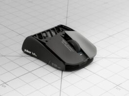 Pulsar X2F CrazyLight wireless fingertip gaming mouse shown from above