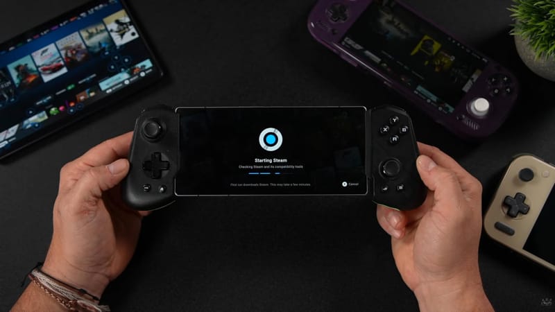 Aplicația Android DroidDeck rulează jocuri Steam și Windows local 1 Aplicația Android DroidDeck rulează modul Steam Big Picture pe un dispozitiv portabil Snapdragon
