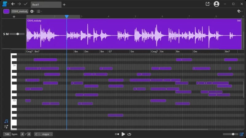 Apple achiziționează în liniște Eșantion de pornire pentru editare audio AI 1 Ilustrație de achiziție Apple Samplab care arată forma de undă de editare audio AI și instrumente de conversie MIDI