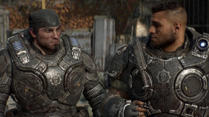 Artă-cheie Gears of War E-Day care arată un soldat Locust care apare în timpul Emergence Day pe Xbox