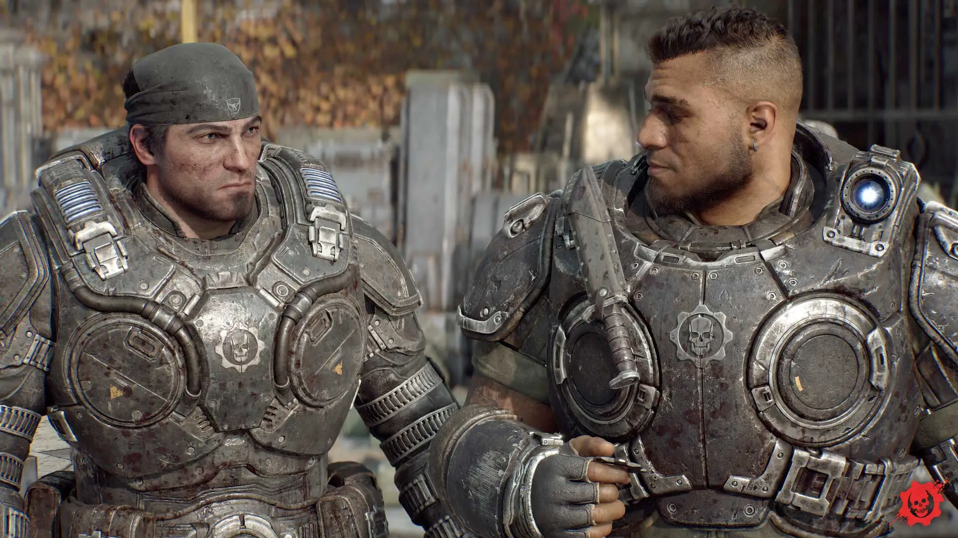 Marcus Fenix și Dominic Santiago în Gears of War: E-Day, Xbox Game Studios
