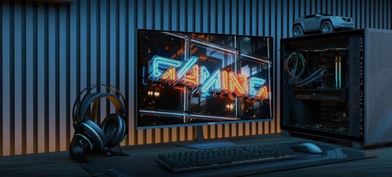 Gigabyte GO27Q32 aduce tehnologie OLED cu cinci straturi la 320 Hz Gaming 1 Monitorul Gigabyte GO27Q32 care arată panoul OLED subțire și designul de răcire din spate