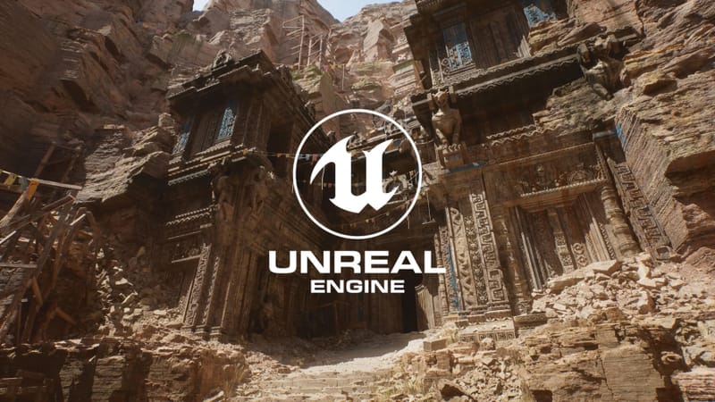 Unreal Engine 5.8 abordează bâlbâiala cu noul sistem Shader 1 Sigla Unreal Engine 5.8 peste o scenă de joc care ilustrează soluții de bâlbâială a compilației de shader
